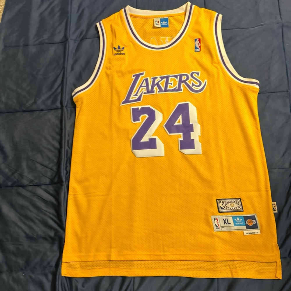 Adidas Yellow Lakers Jersey with Purple Details